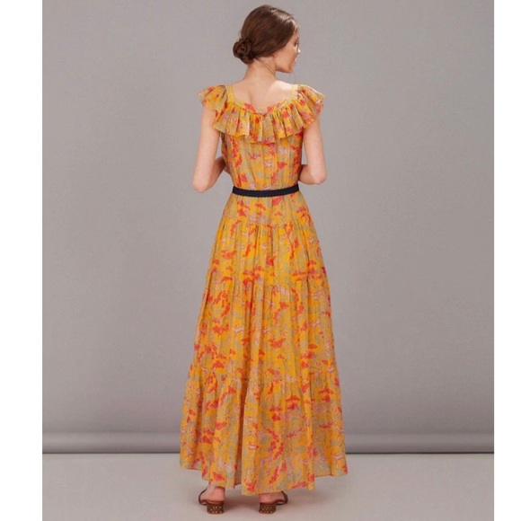 Saloni Jemma Cotton Silk Maxi Dress 12 NWT - Picture 3 of 15